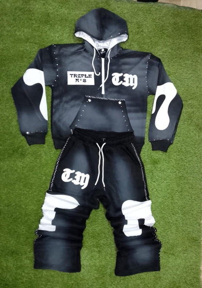 Triplems heavyweight acid washed jogging set - Triplems clothing